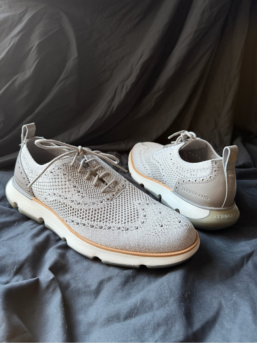 Cole Haan Light Gray Knit Wingtip Derby Oxford - Zerogrand Style